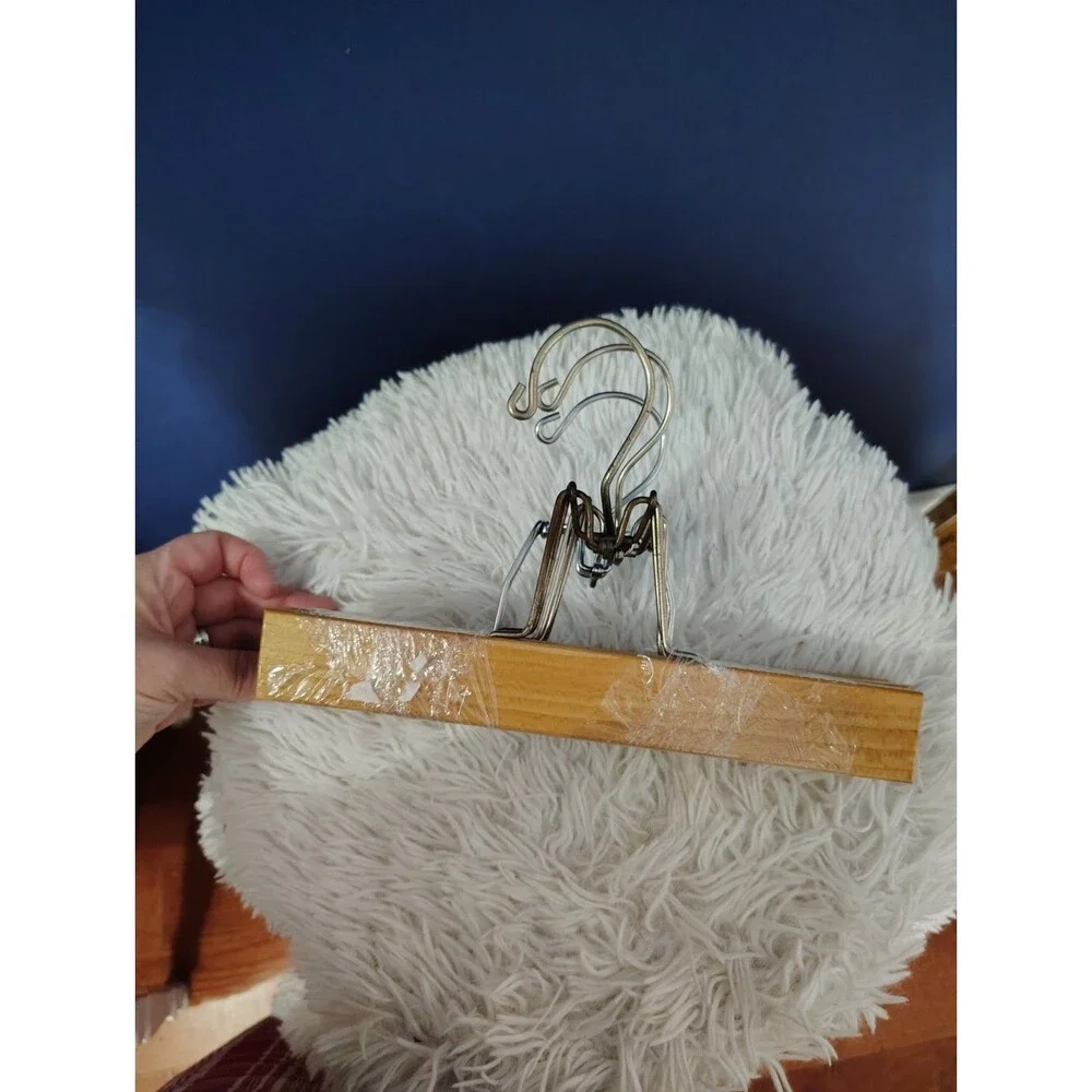 Vintage lot of 3 Wooden Pants Clothes Hangers Different Sizes